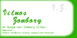 vilmos zombory business card